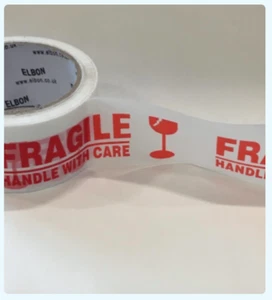 FRAGILE HANDLE WITH CARE VERPACKUNG KLEBEBAND ROLLEN 48MM x 66M 40 MIKRON - Bild 1 von 12