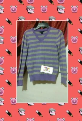 GapKids Girls Purple Gray Striped Shirt Size 10 ! - Image 1 of 4