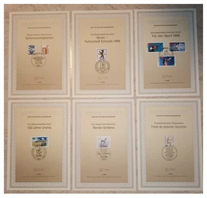 1988 Germany First Day 1-18 Deutsche Bundespost Berlin Ertagsblatter - Picture 1 of 3