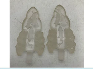 Antique Pair Frosted Clear Glass Perfume Bottle Stoppers - Picture 1 of 7