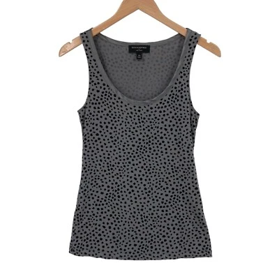 Banana Republic Luxe Touch Tank Womens XS Gray Polka Dot Sleeveless Scoop Neck - Image 1 of 4