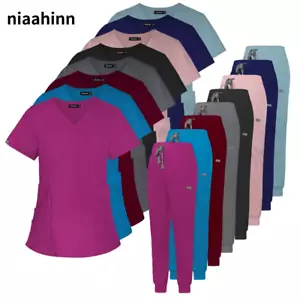 Nursing Uniforms Women Drawstring Scrubs Sets - Picture 1 of 63