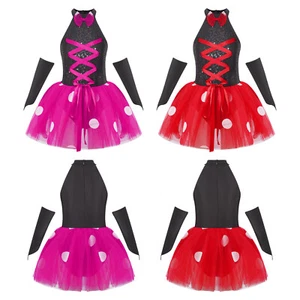 Children Girls Dress Theme Party Costume Carnival Outfits Sequins Uniform Shiny - Picture 1 of 27