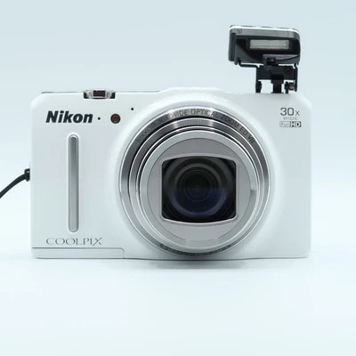 Nikon Coolpix S9700 White 16MP Compact Digital Camera 30x Zoom Tested Full Kit - Image 1 of 4