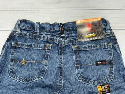 Pantalones de mezclilla Ariat FR para hombre azules resistentes al fuego Cat 2 M3 calce suelto recto elige la talla Foto 1 de 4