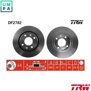 2x BRAKE DISC DF2782 FOR PEUGEOT DHW 1.9L LFY /L6A /LFZ /LFX 1.8L 6FZ 1.7L 4cyl - Picture 1 of 12