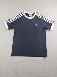 Adidas 3 Stripe Black T-shirt Women's Size Medium (12/14) - Picture 1 of 6