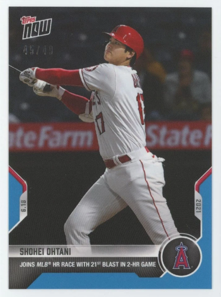 2021 Topps Now Blue Shohei Ohtani 45/49 Los Angeles Angels #379 A1 - Image 1 of 2