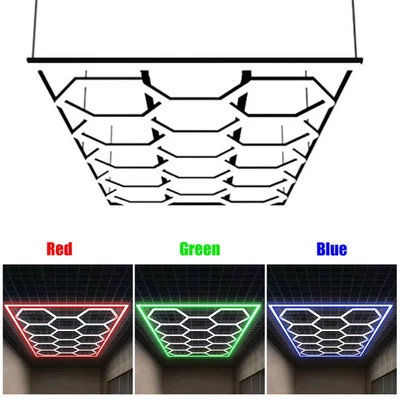 14x Hexagon LED Lampe Röhren Werkstatt Garage Wand Decken Leuchte Beleuchtung DE - Bild 1 von 4
