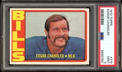 1972 Topps Football #319 Edgar Chandler PSA 9 - Image 1 of 2