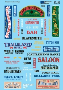Microscale #87-162 HO Decals Structure Signs - Western Cowtown - Circa 1850 - Picture 1 of 1