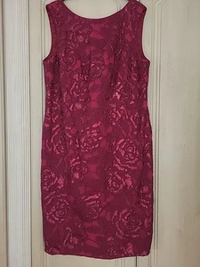 Red Sequined Evening/ Party Dress Size 16 - Picture 1 of 2
