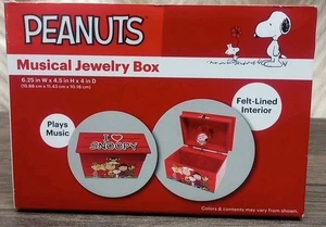 Peanuts Snoopy Hundehütte Schmuckkästchen/Schmuckkästchen Musik BRANDNEU - Bild 1 von 7