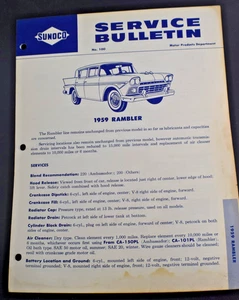 1958 Rambler SUNOCO Service Bulletin - Picture 1 of 4