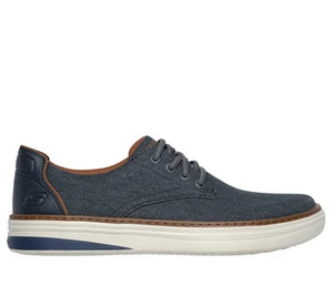 Skechers Hyland Ratner Blu Scarpe Uomo Slip on Senza Lacci con Memory Foam Nuova - Picture 1 of 5