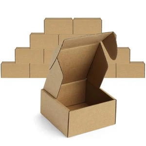 12Pack 4x4x2 Small Shipping Boxes - Brown Corrugated Cardboard Mailer Boxes f... - Picture 1 of 8