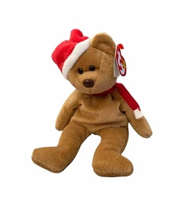 1998 Holiday Teddy - Ty Beanie Baby - PVC Pellets - GEBRAUCHT - Bild 1 von 8