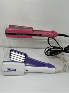 Conair Revlon Crimping Iron Hair Crimper Straightener Flat Iron 90s Lot Tested - Picture 1 of 9