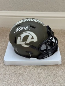 Von DeVante Adams signierter Los Angeles Rams STS Speed Mini Helm Beckett - Bild 1 von 5