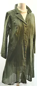 CAbi S Army Shirt Dress Pintucked #341 Button Tunic got you covered Cover-Up NWT - Picture 1 of 7