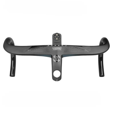 Manubrio integrato completo di cavo interno in carbonio per bici da strada con supporto computer - Immagine 1 di 4