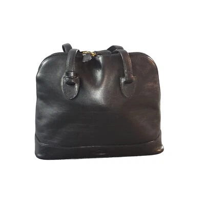 Oroton Black Genuine Leather Worker Tote Bag Full Zip Double Handle Designer - Image 1 of 4