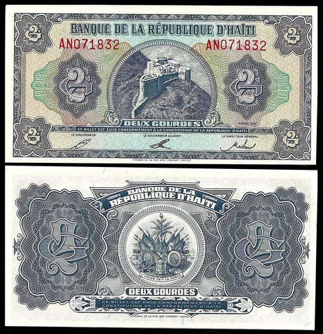 HAITI 2 GOURDES 1992 P 254 UNC Cover