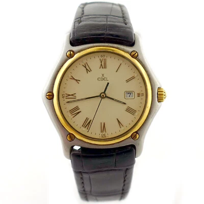 EBEL 1911 187902 QUARTZ BEIGE DIAL 2-TONE 18K GOLD BEZEL STAINLESS STEEL WATCH - Image 1 of 4
