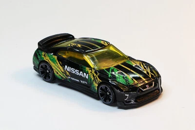 Hot Wheels Nissan GT-R 2017 (R35) Mattel Diecast Model Car Neon Speeder Edition Foto 1 de 4