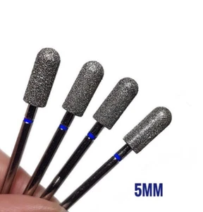 Brocas para uñas diamante 5 mm azul cilindro mediano grande cutícula manicura 1 pieza - Imagen 1 de 1