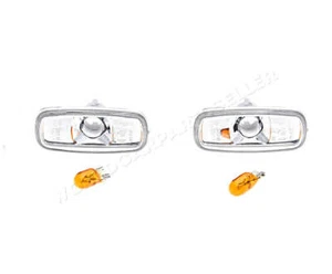 Side Corner Light Turn Signal White Clear SET Fits AUDI A4 A6 C5 1997-2001 - Picture 1 of 1