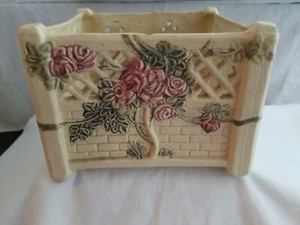 Vintage Weller Keramik Pflanzgefäß Fensterkasten Pflanzgefäß 7" x 7" 1 Chip innen oberer Rand - Bild 1 von 12