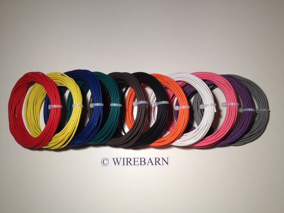 AUTOMOTIVE WIRE - 20 GAUGE -HIGH TEMP TXL WIRE - 11 COLORS - 25' EACH COLOR