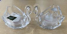 Pair of Swan Crystal Votives Candle Tealights by Godinger No Box It/38