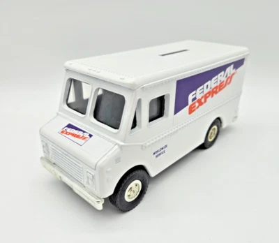联邦快递 Van Truck Ertl 压铸硬币银行 9334 联邦快递 1: 24 比例 — 第 1/4 张图片