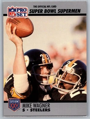 1990 NFL Pro Set Super Bowl XXV Silver Anniversary #114 Mike Wagner NFL Card - Image 1 of 2