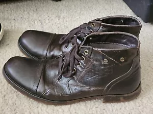 Botas Bull Boxer Brosus Para Hombre 11 Cuero Marrón Envejecido Con Cordones Combate (Q09) - Imagen 1 de 8