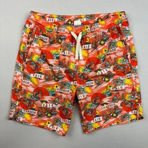 Fair Harbor Swim Trunks Youth XL Lined Board Shorts Beach Colorful Spellout Logo - Picture 1 of 4