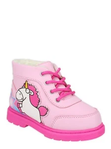 Toddler Girls Minions Fluffy Boots Size 7 8 9 10 11 or 12 Unicorn Pink - Picture 1 of 7