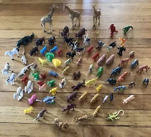 Plastik Zootiere Hongkong USA Kaninchen Tiger Truthahn Zebra Giraffe Elch riesiger Posten - Bild 1 von 11
