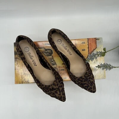 Bella Vita women’s Pettigrew leopard super suede Kitten Heel Pumps size 5M NEW - Image 1 of 4