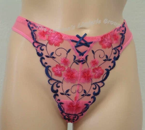 LEPEL 81203 LUCIE, SEMI-SHEER, STRETCH, THONG BRIEF LACE FRONT, PLAIN BACK, - Picture 1 of 3