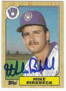 MIKE BIRKBECK 1987 TOPPS AUTOGRAPHED SIGNED # 229 MILWAUKEE BREWERS