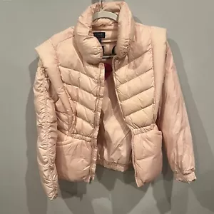 Polo Ralph Lauren XL Girl's PINK Winter Jacket - removable Sleeves Puffer Coat - Picture 1 of 9