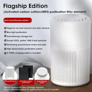 Air Purifier for Home Car Air Freshener Negative Ion Deodorizer Sterilizer HEPA - Picture 1 of 13