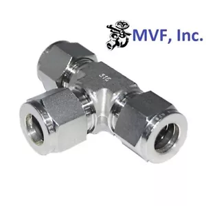 HSME 1/2" Tube OD Union Tee 316 Stainless Steel Tube Fitting AT-8-SS - Picture 1 of 3