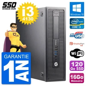 PC HP ProDesk 600 G1 SFF Intel Core i3-4130 RAM 16Go SSD 120Go Windows 10 Wifi - Photo 1/7