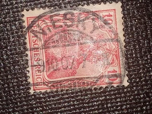 RARE DEUTSCHES REICH 10PF RED GERMAN STAMP - GREAT CONDITION! With Watermark!! - Picture 1 of 2