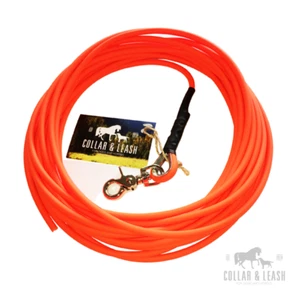 BIOTHANE guinzaglio per cani guinzaglio da traino guinzaglio da traino 1-15 m rotondo 6 mm arancione fluo - Foto 1 di 1