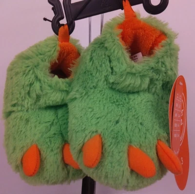 Wonder Nation Infants Green Dinosaur Claw Slippers Size 3 - New. (B22) - Image 1 of 4